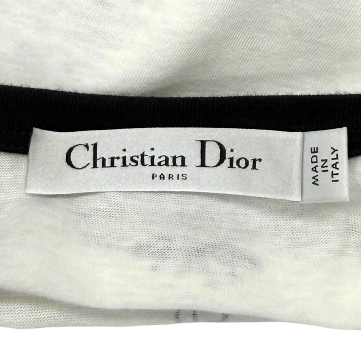 極美品★Christian Dior クリスチャンディオール 453T40A4554 コットン リネン混 MISS DIOR ロゴプリント 半袖Ｔシャツ XS 伊製 正規品