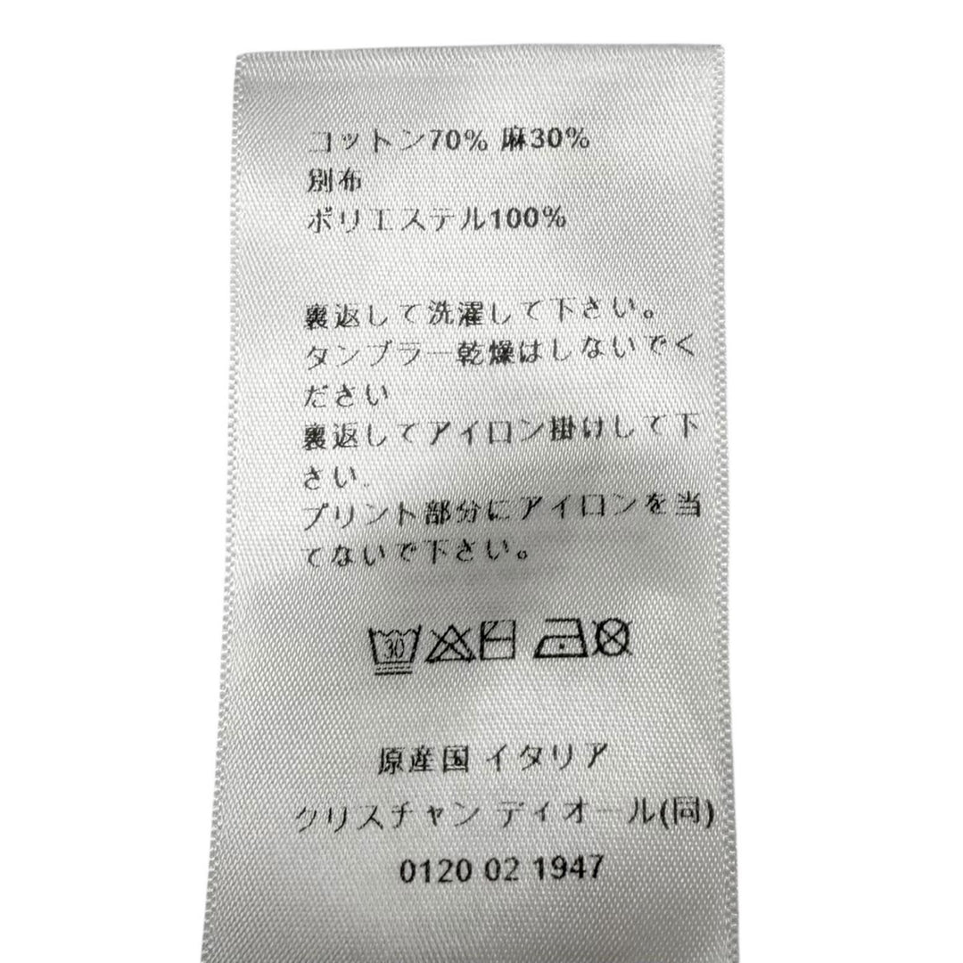 極美品★Christian Dior クリスチャンディオール 453T40A4554 コットン リネン混 MISS DIOR ロゴプリント 半袖Ｔシャツ XS 伊製 正規品
