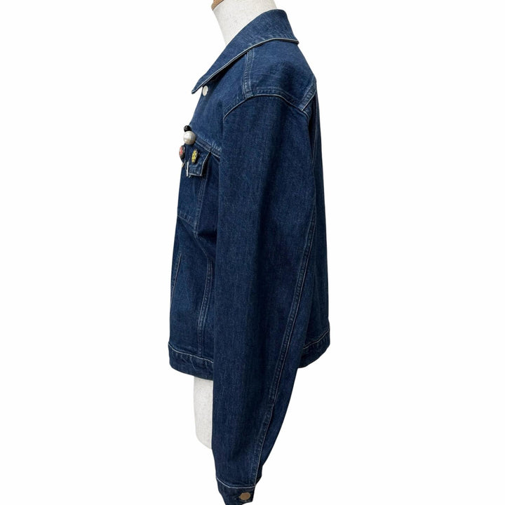 極美品□RAF SIMONS ラフシモンズ 201-720-10133 DENIM SLIM FIT JACKET ピンバッチ付 デニムジャケット インディゴブルー M イタリア製