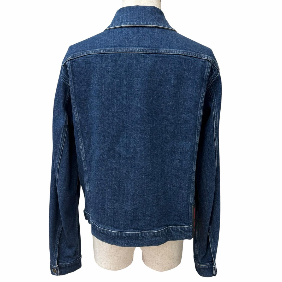 極美品□RAF SIMONS ラフシモンズ 201-720-10133 DENIM SLIM FIT JACKET ピンバッチ付 デニムジャケット インディゴブルー M イタリア製