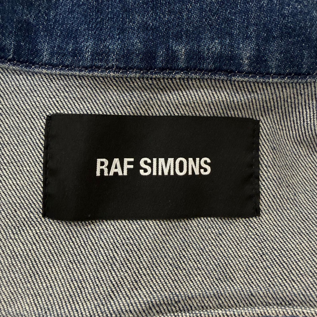 極美品□RAF SIMONS ラフシモンズ 201-720-10133 DENIM SLIM FIT JACKET ピンバッチ付 デニムジャケット インディゴブルー M イタリア製