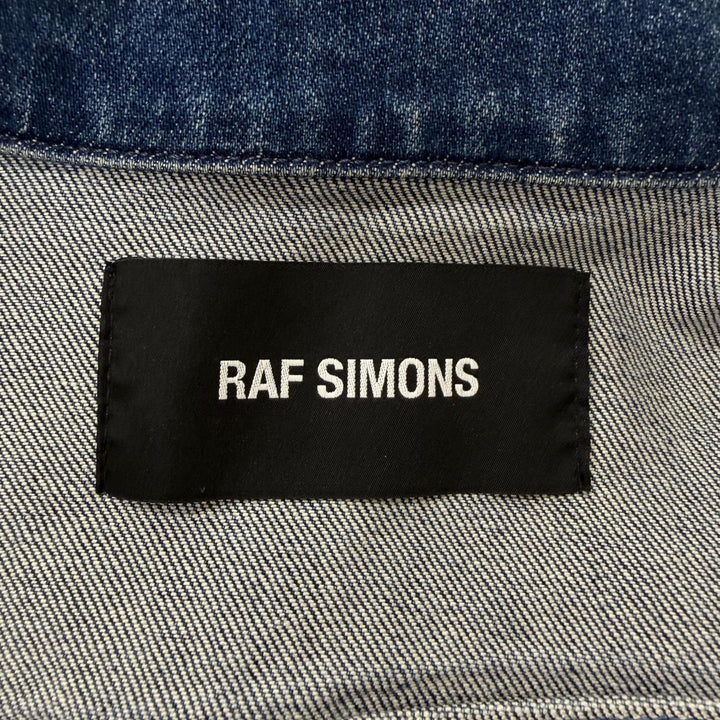 極美品□RAF SIMONS ラフシモンズ 201-720-10133 DENIM SLIM FIT JACKET ピンバッチ付 デニムジャケット インディゴブルー M イタリア製
