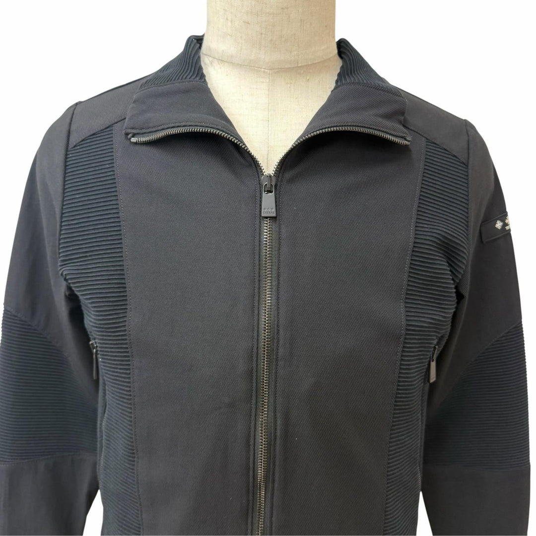 美品□TATRAS タトラス 2023年製 MTSE23S8067-L VARESE ヴァレーゼ ロゴワッペン WZIP ブルゾン ブラック 01 ポーランド製 正規品 メンズ