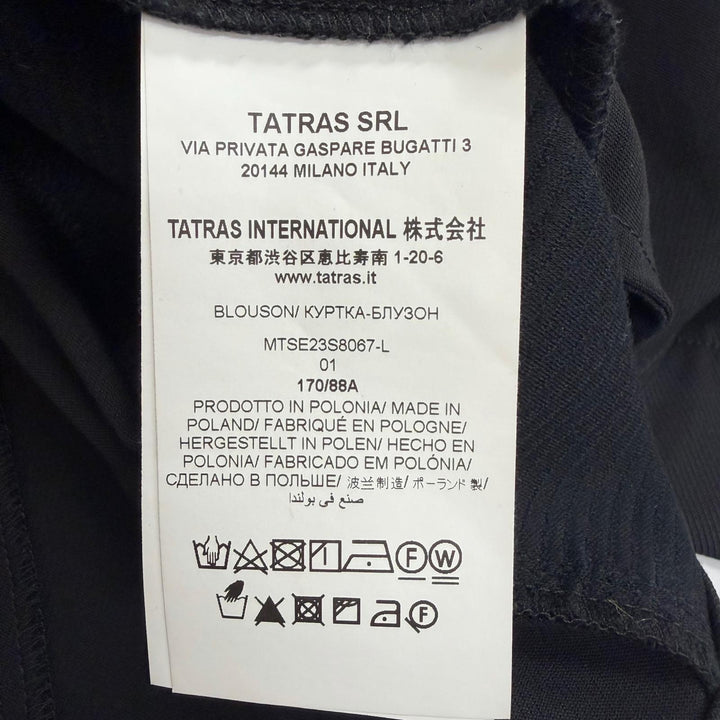 美品□TATRAS タトラス 2023年製 MTSE23S8067-L VARESE ヴァレーゼ ロゴワッペン WZIP ブルゾン ブラック 01 ポーランド製 正規品 メンズ