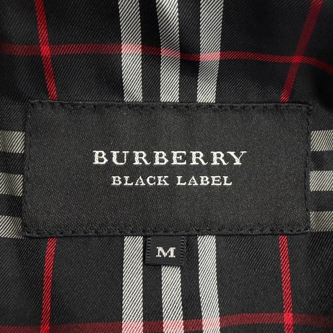 美品□BURBERRY BLACK LABEL バーバリーブラックレーベル BMP20-511-18 裏チェック柄 ダブルライダース レザージャケット M 正規品