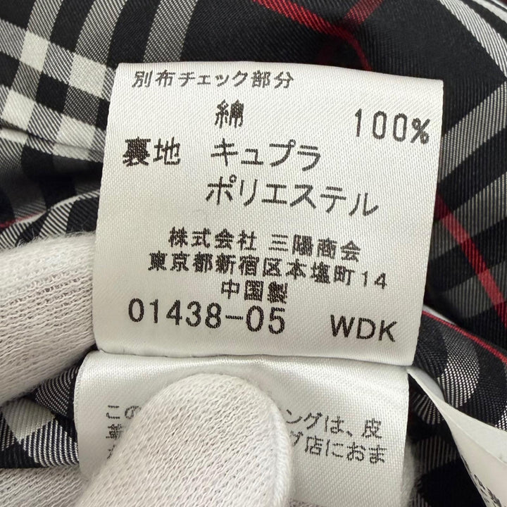 美品□BURBERRY BLACK LABEL バーバリーブラックレーベル BMP20-511-18 裏チェック柄 ダブルライダース レザージャケット M 正規品