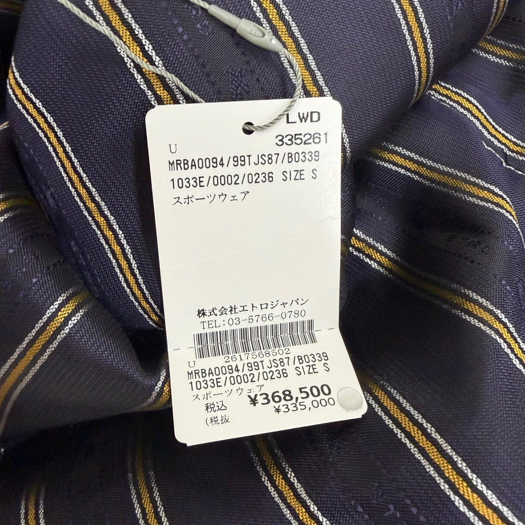 未使用品□ETRO エトロ 26SS 261-MRBA0094-99TJS87 ペイズリー ジャガード ステンカラーコート ダークネイビー S 正規品 ハンガー付き