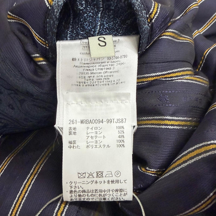 未使用品□ETRO エトロ 26SS 261-MRBA0094-99TJS87 ペイズリー ジャガード ステンカラーコート ダークネイビー S 正規品 ハンガー付き