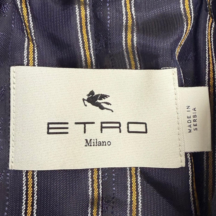 未使用品□ETRO エトロ 26SS 261-MRBA0094-99TJS87 ペイズリー ジャガード ステンカラーコート ダークネイビー S 正規品 ハンガー付き