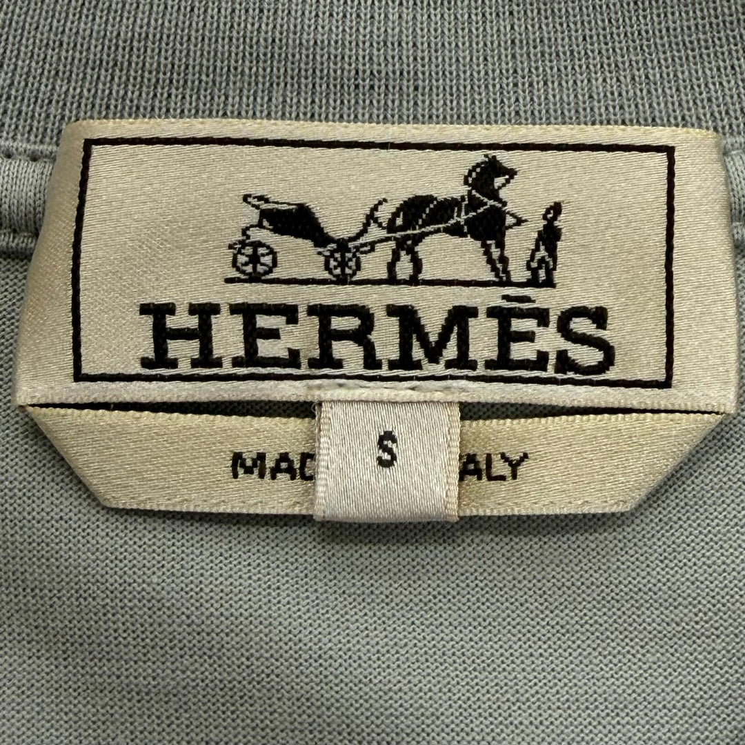 未使用品▼HERMES エルメス 25SS 557900HA L’Instruction du Roy シルク切替 クルーネック ショート 半袖Ｔシャツ グレー S 正規品 箱付