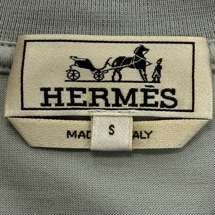 未使用品▼HERMES エルメス 25SS 557900HA L’Instruction du Roy シルク切替 クルーネック ショート 半袖Ｔシャツ グレー S 正規品 箱付