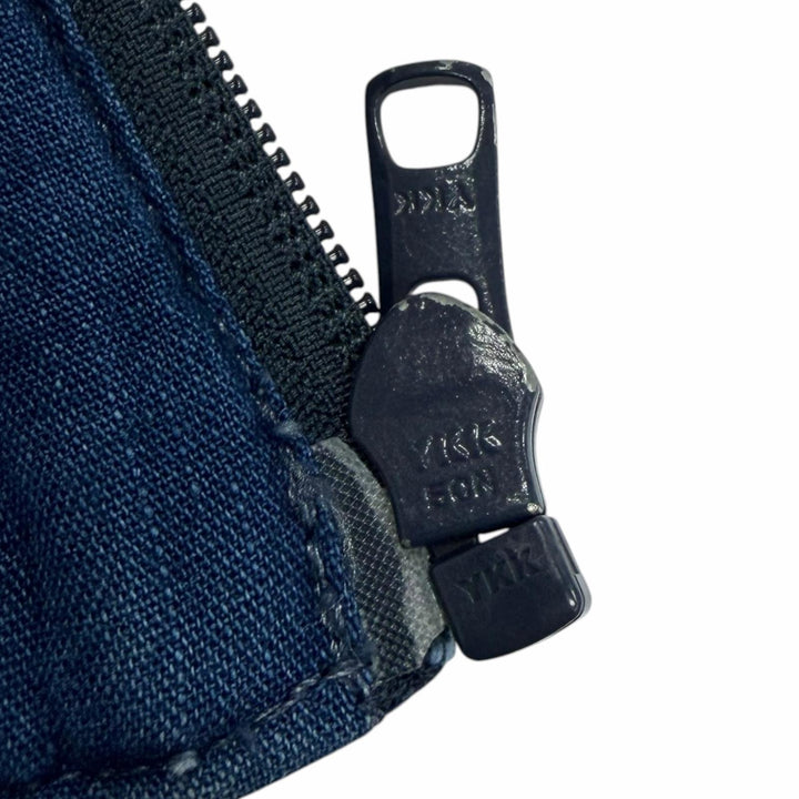 極美品□PORTER CLASSIC ポータークラシック SASHIKO ZIP UP VEST コットン100% 刺し子 ベスト ジレ ブルー 3 日本製 正規品 メンズ