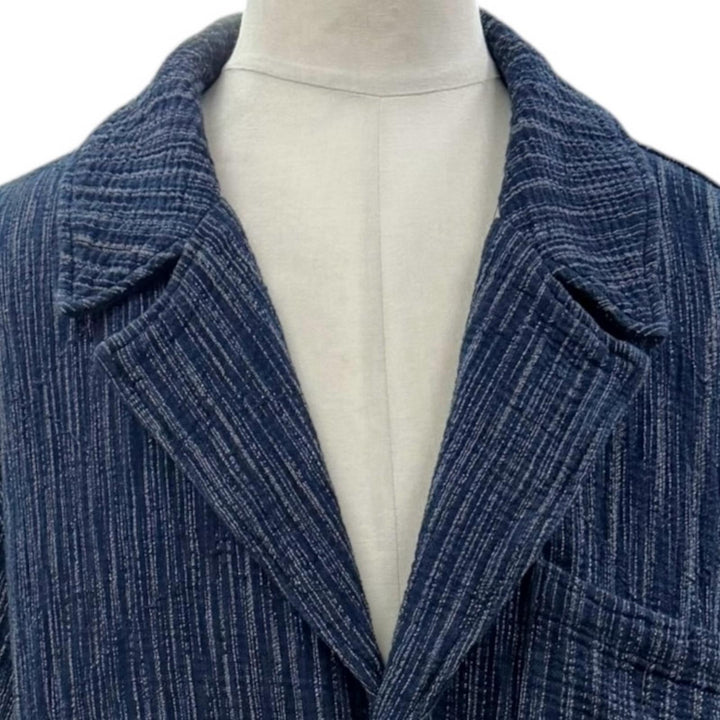 極美品▼PORTER CLASSIC ポータークラシック KASURI COAT 10周年記念限定 シングルチェスターコート ブルー 3 日本製 正規品 メンズ