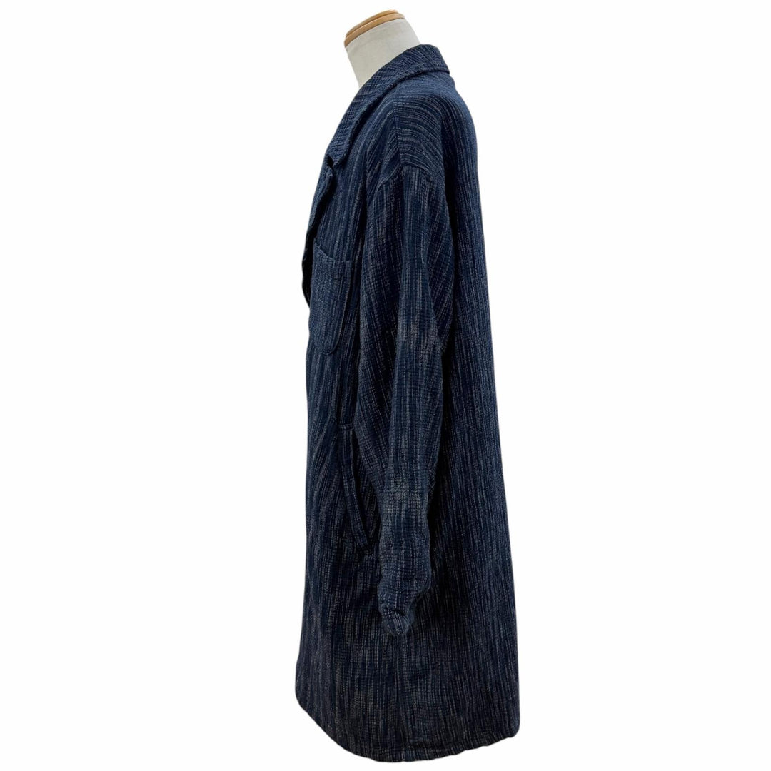 極美品▼PORTER CLASSIC ポータークラシック KASURI COAT 10周年記念限定 シングルチェスターコート ブルー 3 日本製 正規品 メンズ