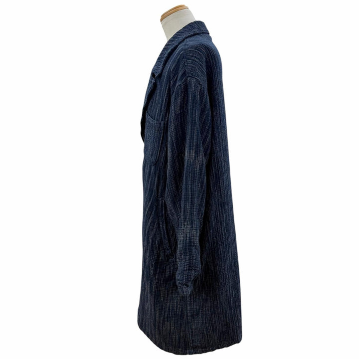 極美品▼PORTER CLASSIC ポータークラシック KASURI COAT 10周年記念限定 シングルチェスターコート ブルー 3 日本製 正規品 メンズ