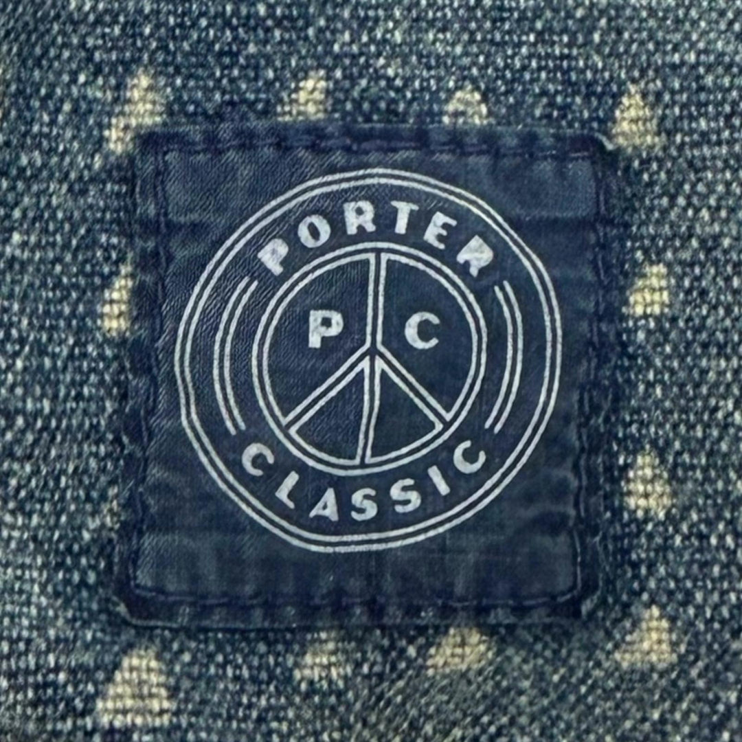 極美品□PORTER CLASSIC ポータークラシック AFRICAN COTTON PANTS 総柄 コットンパンツ デニムパンツ インディゴブルー 4 日本製 正規品