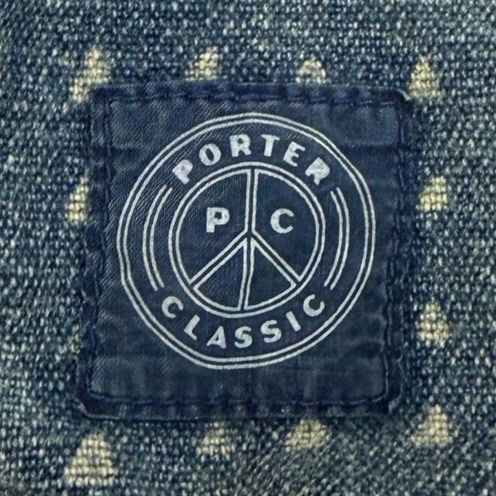 極美品□PORTER CLASSIC ポータークラシック AFRICAN COTTON PANTS 総柄 コットンパンツ デニムパンツ インディゴブルー 4 日本製 正規品