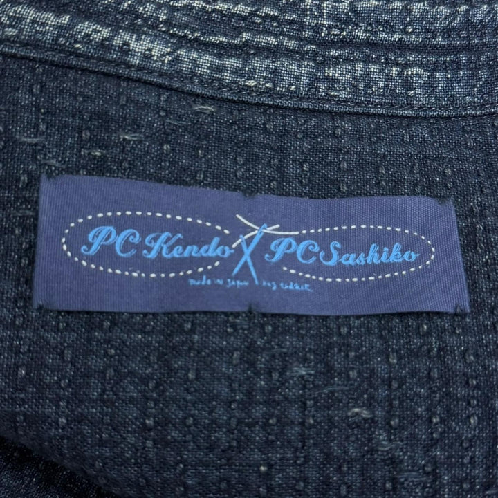 極美品□PORTER CLASSIC ポータークラシック SASHIKO SHIRT JACKET コットン100％ 刺し子 ジャケット インディゴブルー 3 日本製 正規品