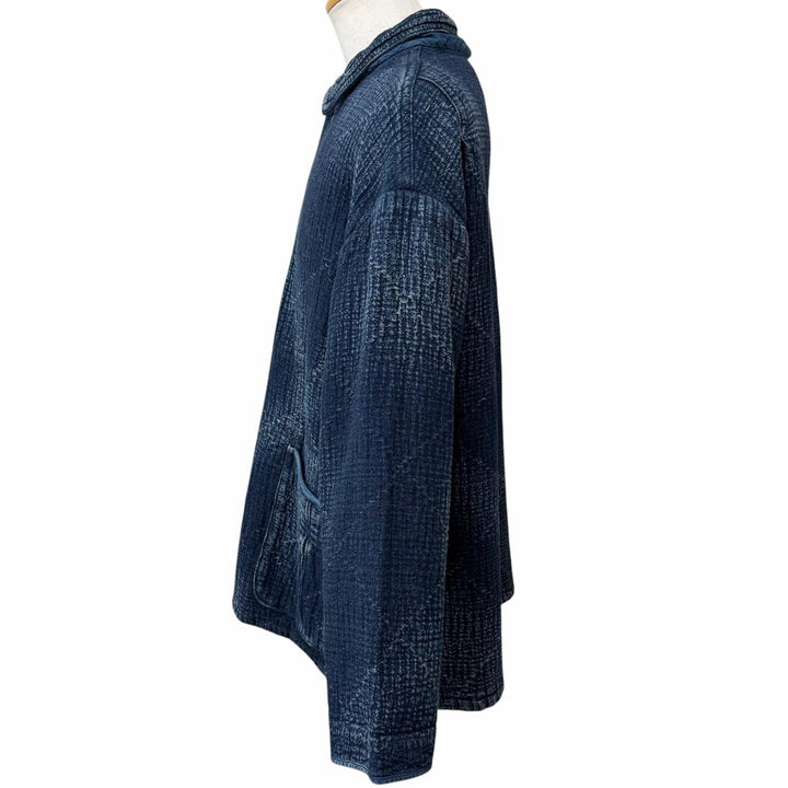 極美品□PORTER CLASSIC ポータークラシック SASHIKO SHIRT JACKET コットン100％ 刺し子 ジャケット インディゴブルー 3 日本製 正規品