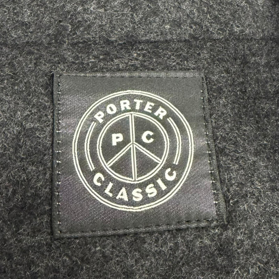 極美品□PORTER CLASSIC ポータークラシック カシミヤ100％ ベルテッド ロング ガウンコート チャコールグレー 3 日本製 正規品 メンズ