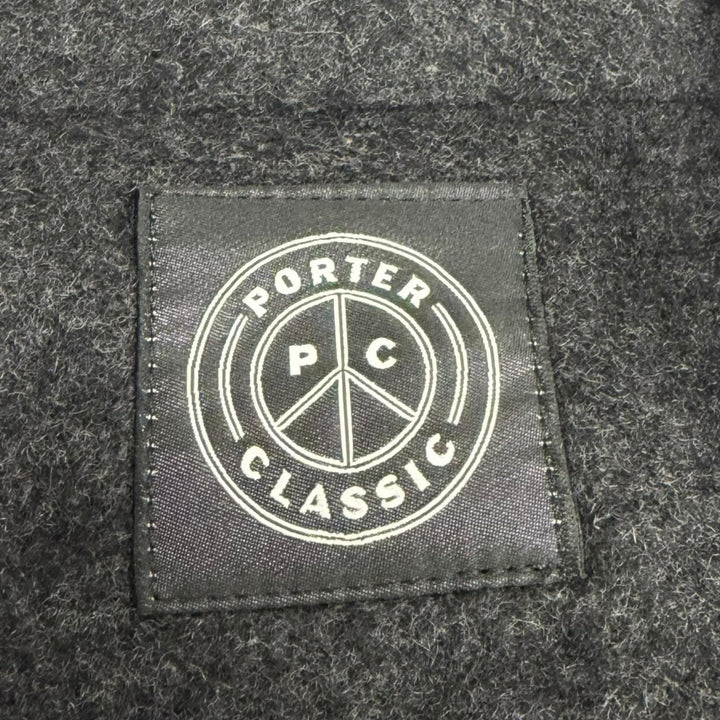 極美品□PORTER CLASSIC ポータークラシック カシミヤ100％ ベルテッド ロング ガウンコート チャコールグレー 3 日本製 正規品 メンズ