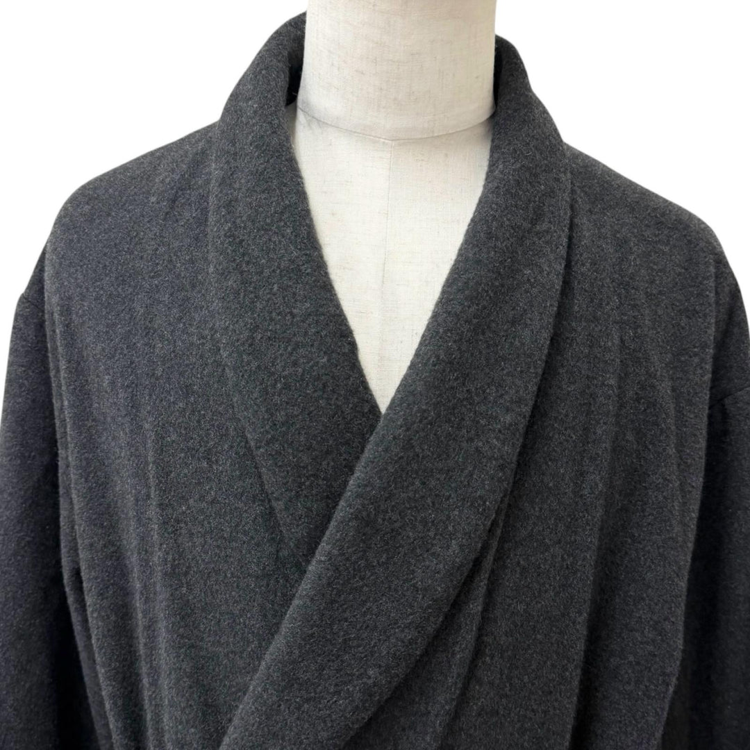 極美品□PORTER CLASSIC ポータークラシック カシミヤ100％ ベルテッド ロング ガウンコート チャコールグレー 3 日本製 正規品 メンズ