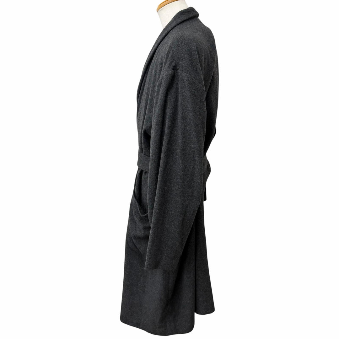 極美品□PORTER CLASSIC ポータークラシック カシミヤ100％ ベルテッド ロング ガウンコート チャコールグレー 3 日本製 正規品 メンズ
