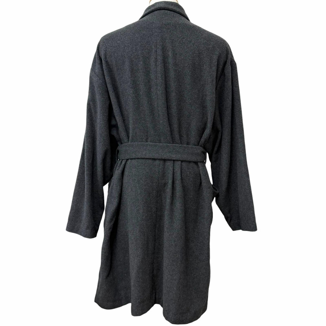 極美品□PORTER CLASSIC ポータークラシック カシミヤ100％ ベルテッド ロング ガウンコート チャコールグレー 3 日本製 正規品 メンズ
