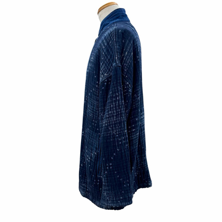 極美品▼PORTER CLASSIC ポータークラシック SASHIKO SHIRT JACKET コットン100% シャツジャケット ブルゾン ブルー 3 日本製 メンズ