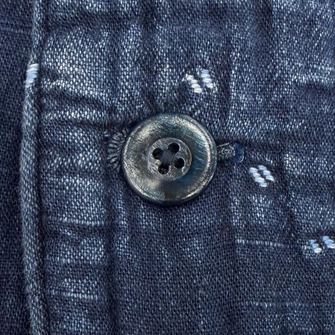 極美品▼PORTER CLASSIC ポータークラシック SASHIKO SHIRT JACKET コットン100% シャツジャケット ブルゾン ブルー 3 日本製 メンズ
