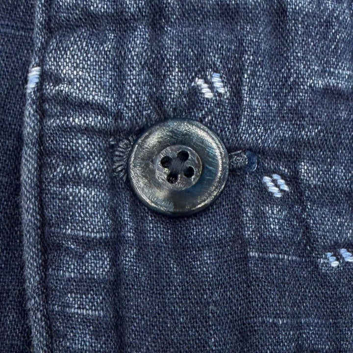 極美品▼PORTER CLASSIC ポータークラシック SASHIKO SHIRT JACKET コットン100% シャツジャケット ブルゾン ブルー 3 日本製 メンズ