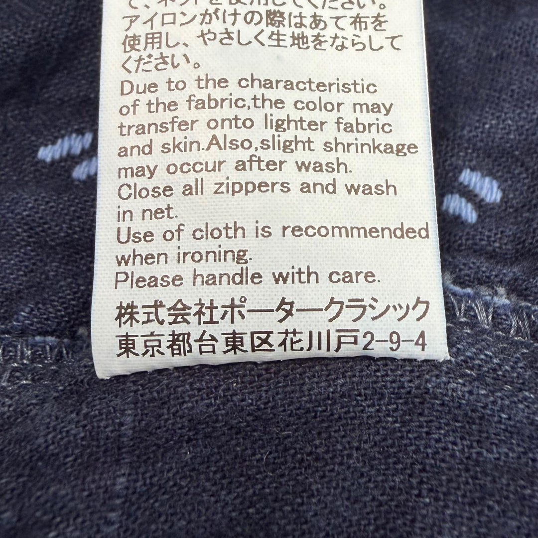 極美品▼PORTER CLASSIC ポータークラシック SASHIKO SHIRT JACKET コットン100% シャツジャケット ブルゾン ブルー 3 日本製 メンズ