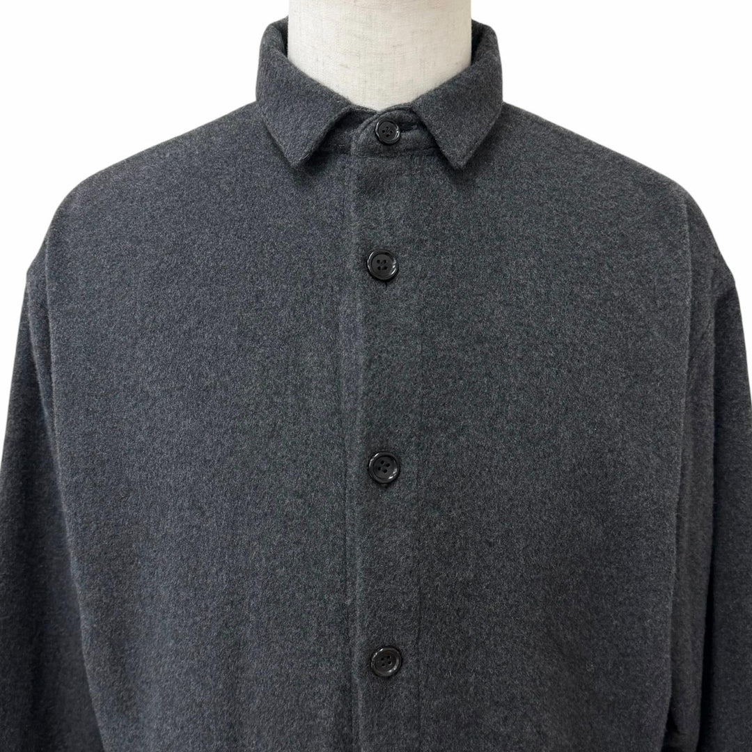 極美品□PORTER CLASSIC ポータークラシック CASHMERE SHIRT JACKET カシミヤ100％ シャツジャケット グレー 2 日本製 正規品 メンズ