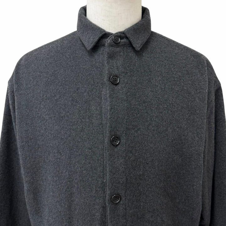 極美品□PORTER CLASSIC ポータークラシック CASHMERE SHIRT JACKET カシミヤ100％ シャツジャケット グレー 2 日本製 正規品 メンズ