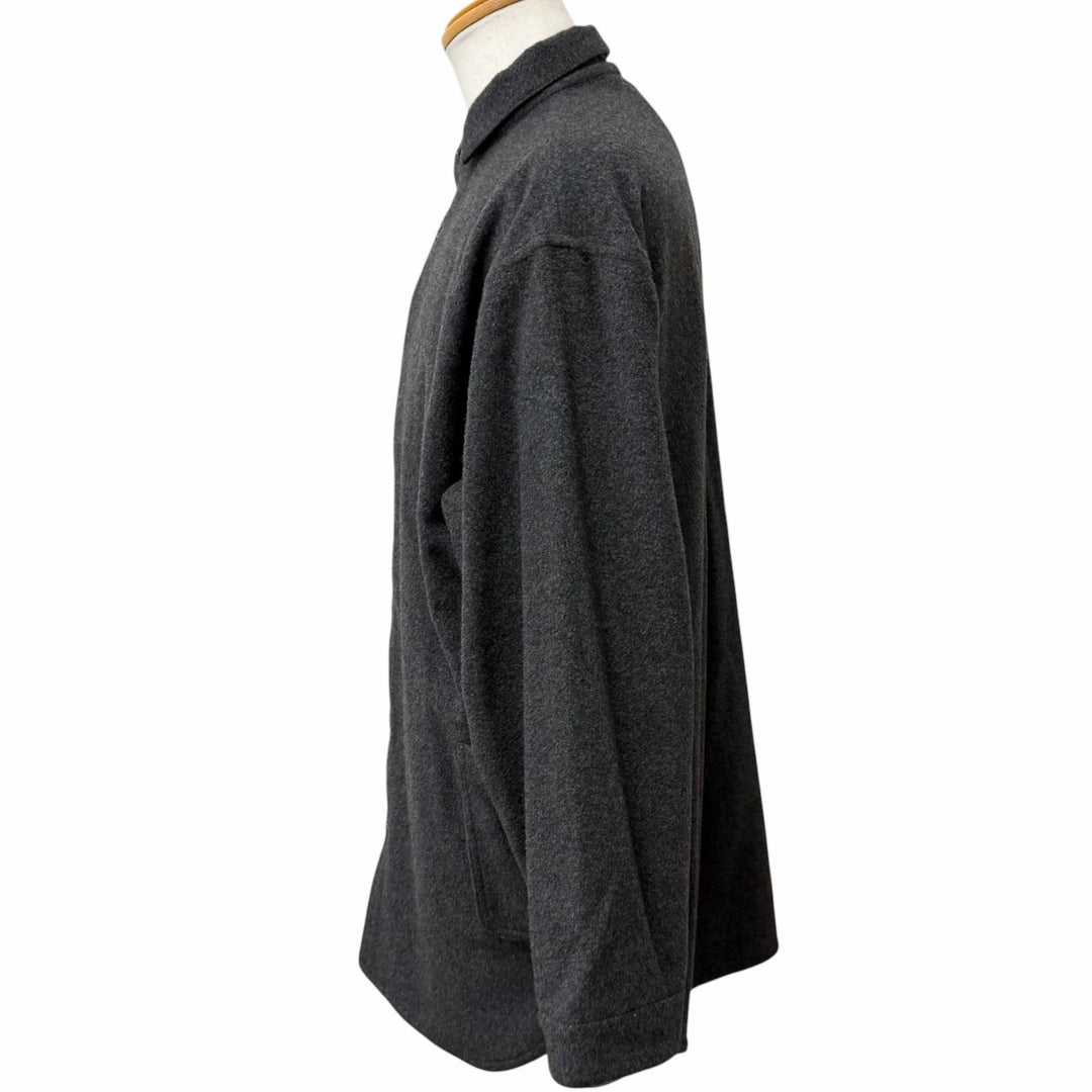 極美品□PORTER CLASSIC ポータークラシック CASHMERE SHIRT JACKET カシミヤ100％ シャツジャケット グレー 2 日本製 正規品 メンズ