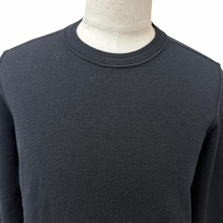 美品□STONE ISLAND ストーンアイランド 7915526A1 ロゴワッペン付き クルーネック セーター ブラック M ブルガリア製 正規品 メンズ