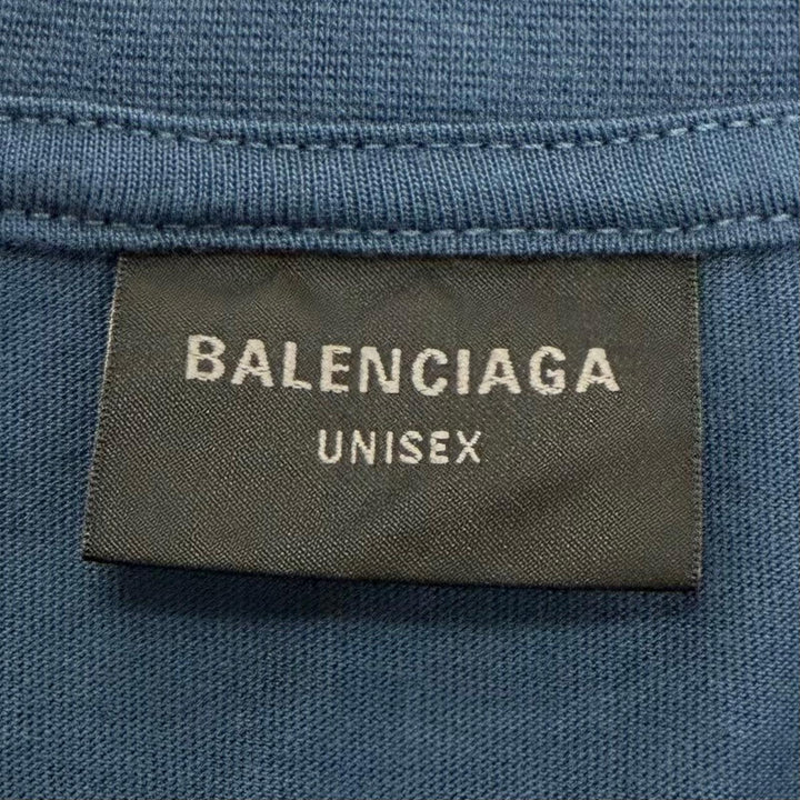 極美品▼BALENCIAGA バレンシアガ 2024年製 764235 LAUREL CLASSIC MEDIUM FIT T-SHIRT ダメージ加工 ロゴ刺繍 半袖Ｔシャツ S 正規品