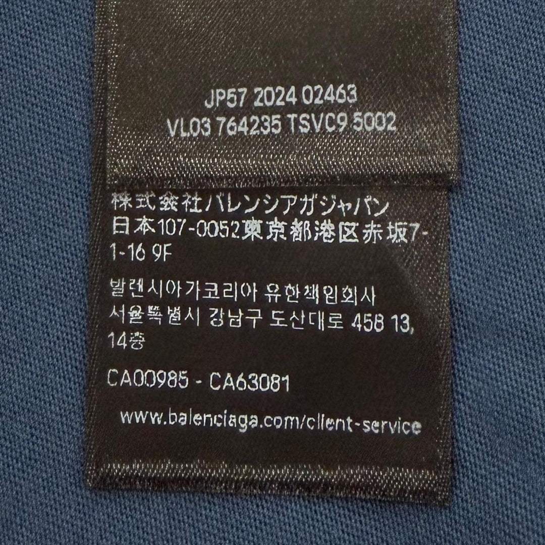 極美品▼BALENCIAGA バレンシアガ 2024年製 764235 LAUREL CLASSIC MEDIUM FIT T-SHIRT ダメージ加工 ロゴ刺繍 半袖Ｔシャツ S 正規品