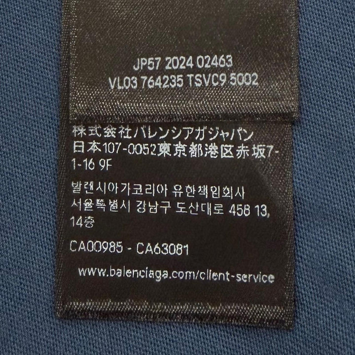 極美品▼BALENCIAGA バレンシアガ 2024年製 764235 LAUREL CLASSIC MEDIUM FIT T-SHIRT ダメージ加工 ロゴ刺繍 半袖Ｔシャツ S 正規品