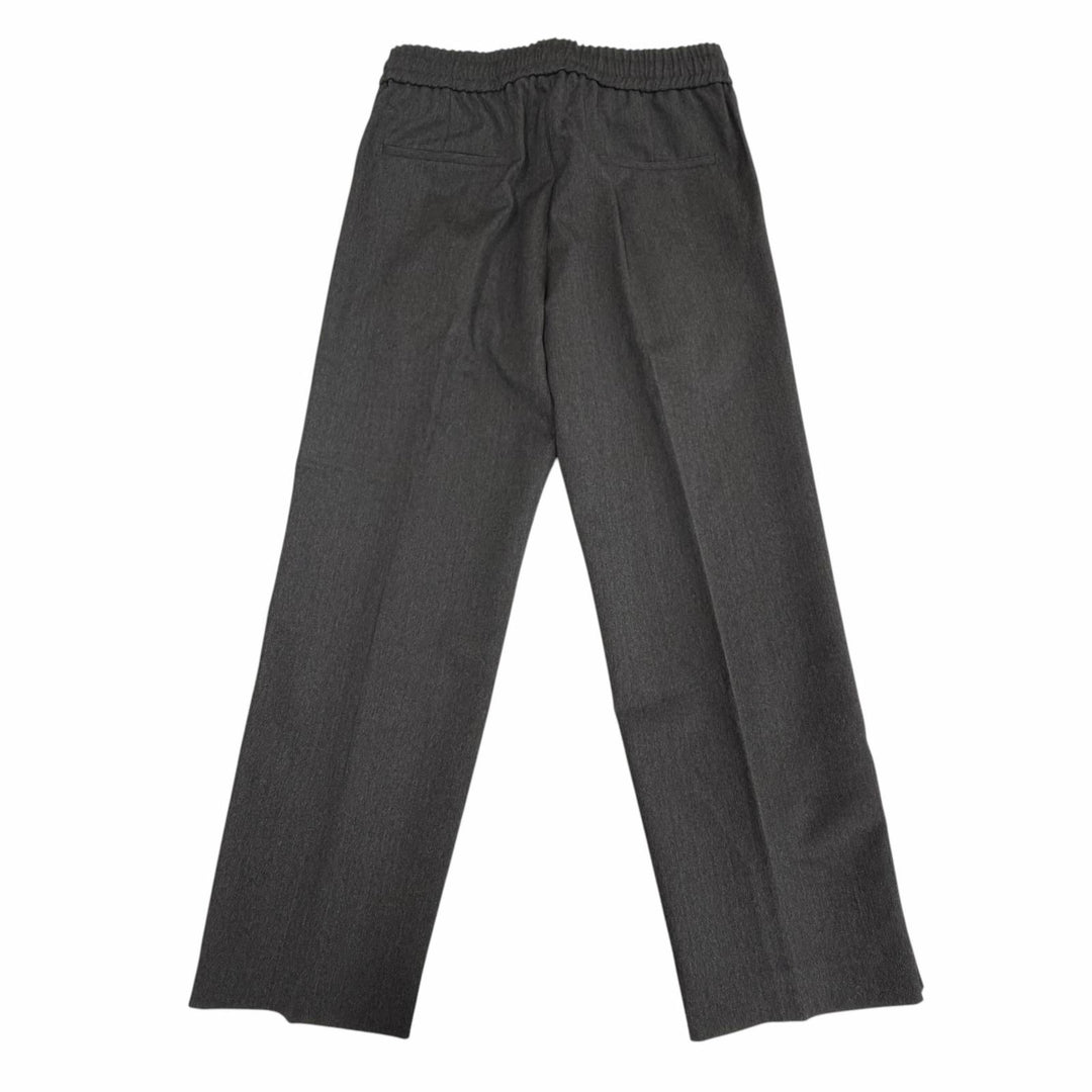 未使用品▼GUCCI グッチ 24AW 798623 ウール100% エンブロイダリー サイドロゴライン パンツ グレー IT 48 イタリア製 正規品 メンズ