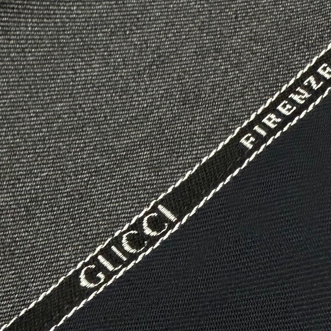 未使用品▼GUCCI グッチ 24AW 798623 ウール100% エンブロイダリー サイドロゴライン パンツ グレー IT 48 イタリア製 正規品 メンズ
