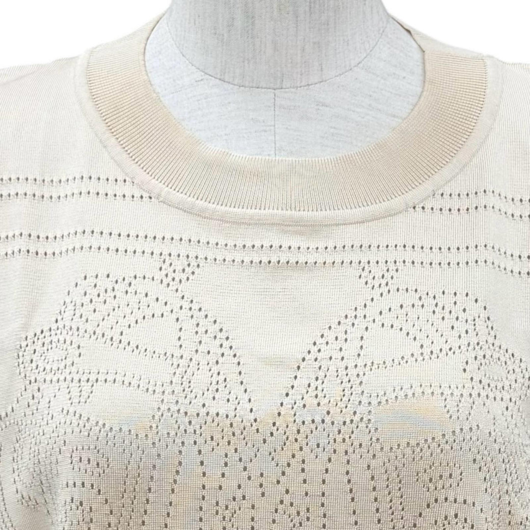 極美品★HERMES エルメス 23SS 3E2617D9 BRIDES de GALA 式典用馬勒 シルク ナイロン混 サマーニット ベスト トップス IT 42 正規品