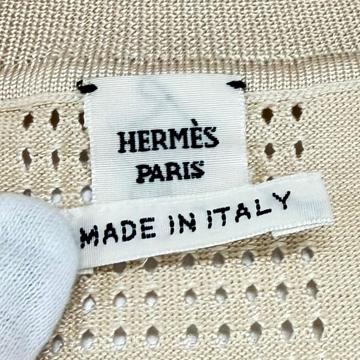 極美品★HERMES エルメス 23SS 3E2617D9 BRIDES de GALA 式典用馬勒 シルク ナイロン混 サマーニット ベスト トップス IT 42 正規品