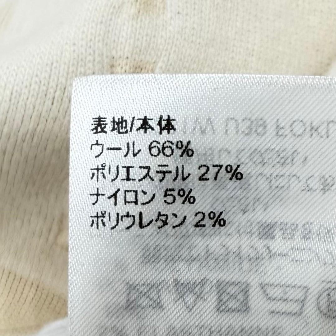 極美品★LOUIS VUITTON ルイヴィトン 23SS ウール混 LVボタン チャンキーストライプロゴ ニット ホワイト ベージュ XS イタリア製 正規品