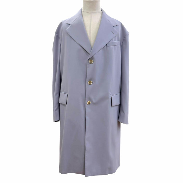 極美品▼MARNI マルニ TUMU0021A0 ウール100% シングル チェスターコート ブルーグレー IT 46 イタリア製 正規品 メンズ 春秋用◎