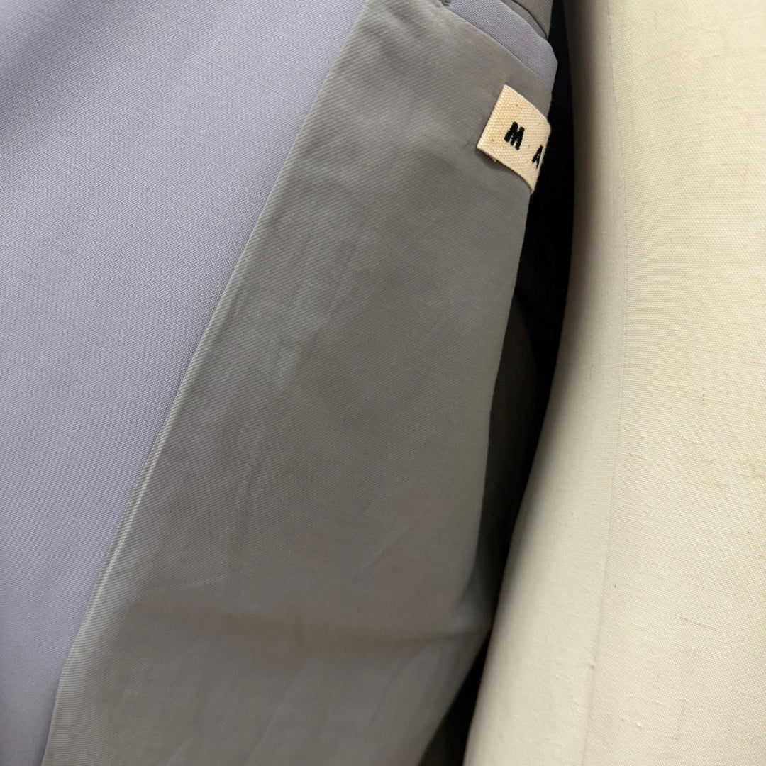 極美品▼MARNI マルニ TUMU0021A0 ウール100% シングル チェスターコート ブルーグレー IT 46 イタリア製 正規品 メンズ 春秋用◎