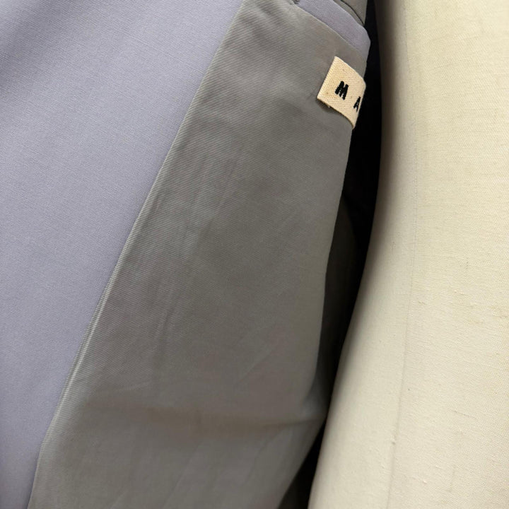 極美品▼MARNI マルニ TUMU0021A0 ウール100% シングル チェスターコート ブルーグレー IT 46 イタリア製 正規品 メンズ 春秋用◎