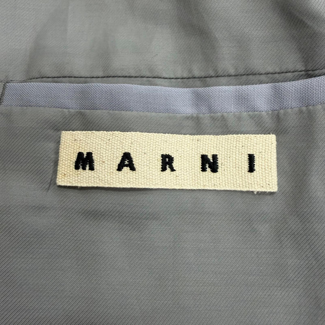 極美品▼MARNI マルニ TUMU0021A0 ウール100% シングル チェスターコート ブルーグレー IT 46 イタリア製 正規品 メンズ 春秋用◎