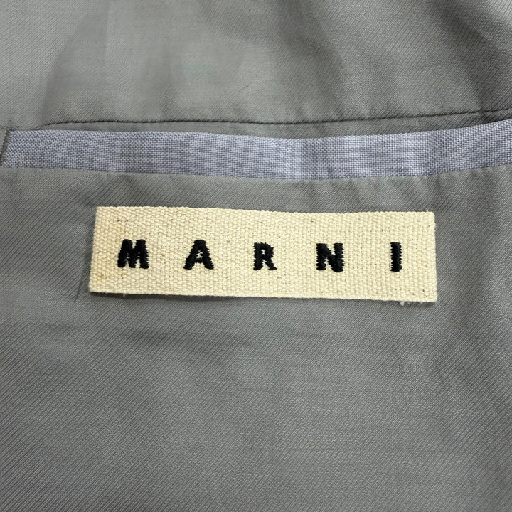 極美品▼MARNI マルニ TUMU0021A0 ウール100% シングル チェスターコート ブルーグレー IT 46 イタリア製 正規品 メンズ 春秋用◎