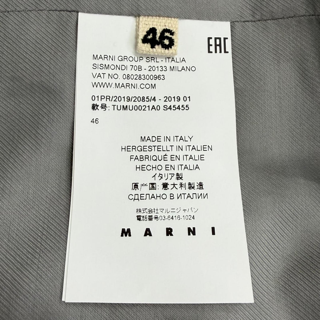 極美品▼MARNI マルニ TUMU0021A0 ウール100% シングル チェスターコート ブルーグレー IT 46 イタリア製 正規品 メンズ 春秋用◎